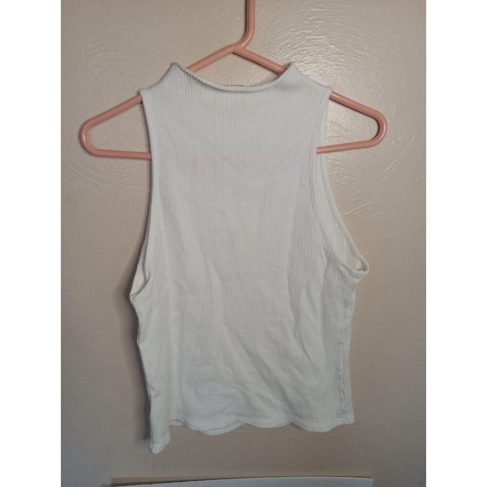 Maeve Anthropologie Ribbed Mock Neck Sleeveless Top Size Large Classic